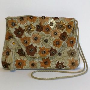 *Fall Burst metal embellished leather satchel